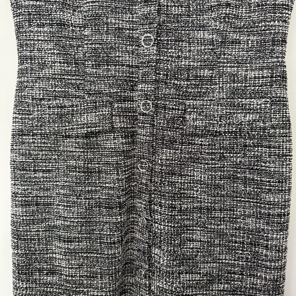 New York & Company Black, White & Green Tweed Sheath Dress - Picture 2 of 7